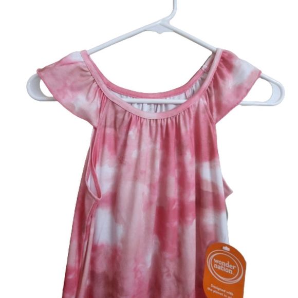 New Girls Pink Tie Dye Dress - Picture 2 of 2